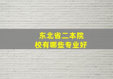 东北省二本院校有哪些专业好