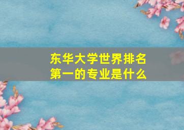 东华大学世界排名第一的专业是什么