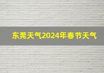 东莞天气2024年春节天气