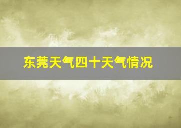 东莞天气四十天气情况