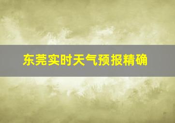 东莞实时天气预报精确