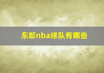 东部nba球队有哪些