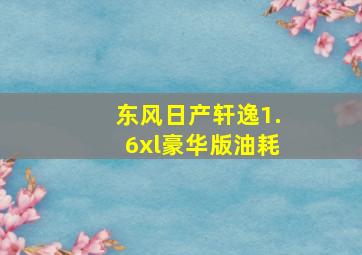 东风日产轩逸1.6xl豪华版油耗