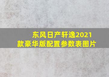 东风日产轩逸2021款豪华版配置参数表图片