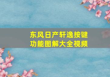 东风日产轩逸按键功能图解大全视频