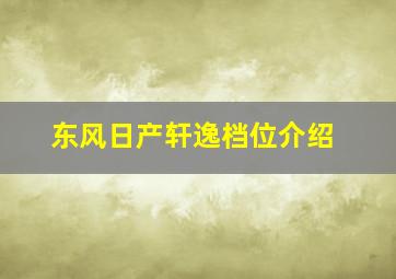 东风日产轩逸档位介绍