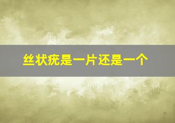 丝状疣是一片还是一个