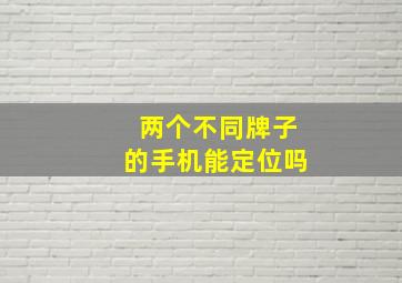 两个不同牌子的手机能定位吗