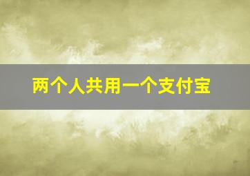 两个人共用一个支付宝