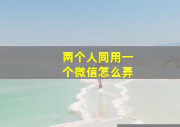 两个人同用一个微信怎么弄