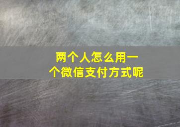 两个人怎么用一个微信支付方式呢