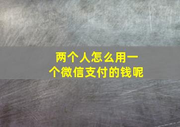 两个人怎么用一个微信支付的钱呢