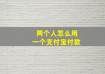 两个人怎么用一个支付宝付款