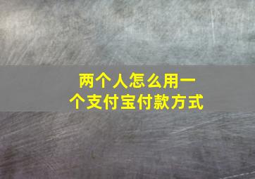 两个人怎么用一个支付宝付款方式