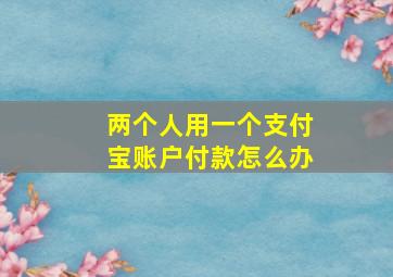 两个人用一个支付宝账户付款怎么办