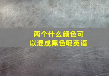 两个什么颜色可以混成黑色呢英语