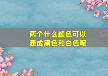 两个什么颜色可以混成黑色和白色呢