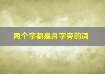 两个字都是月字旁的词