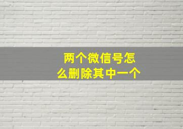 两个微信号怎么删除其中一个