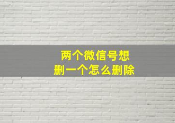 两个微信号想删一个怎么删除