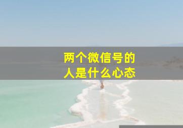 两个微信号的人是什么心态