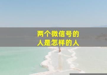 两个微信号的人是怎样的人