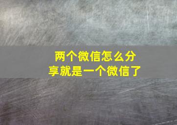 两个微信怎么分享就是一个微信了