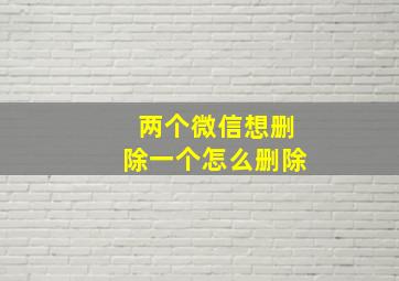 两个微信想删除一个怎么删除