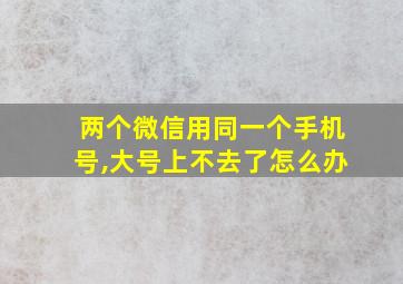 两个微信用同一个手机号,大号上不去了怎么办