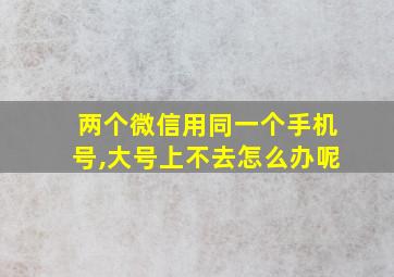 两个微信用同一个手机号,大号上不去怎么办呢