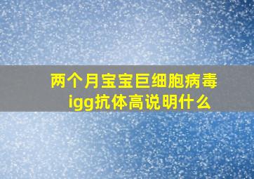 两个月宝宝巨细胞病毒igg抗体高说明什么