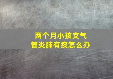 两个月小孩支气管炎肺有痰怎么办