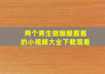 两个男生做酿酿酱酱的小视频大全下载观看