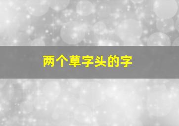 两个草字头的字