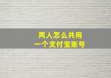 两人怎么共用一个支付宝账号