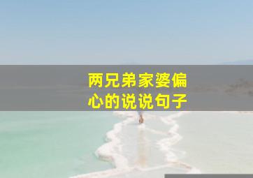 两兄弟家婆偏心的说说句子