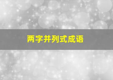 两字并列式成语