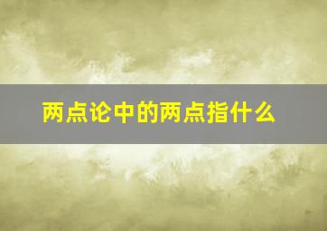 两点论中的两点指什么