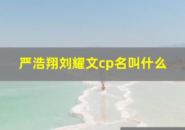 严浩翔刘耀文cp名叫什么