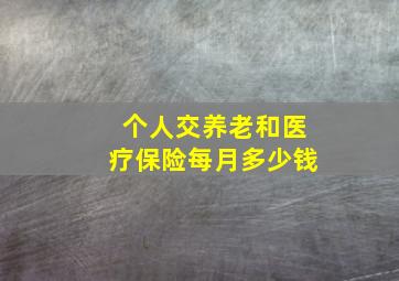 个人交养老和医疗保险每月多少钱