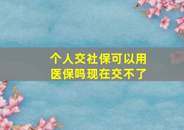 个人交社保可以用医保吗现在交不了