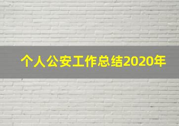 个人公安工作总结2020年