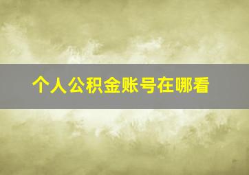 个人公积金账号在哪看