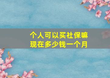 个人可以买社保嘛现在多少钱一个月