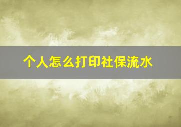 个人怎么打印社保流水