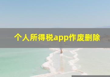 个人所得税app作废删除