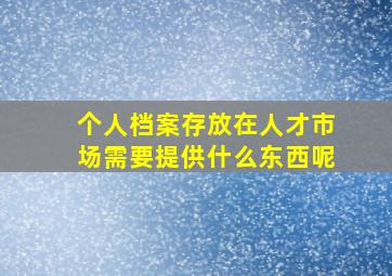 个人档案存放在人才市场需要提供什么东西呢