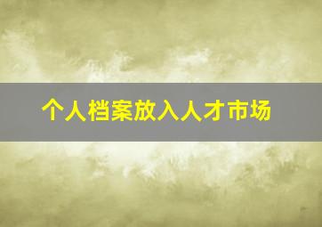 个人档案放入人才市场