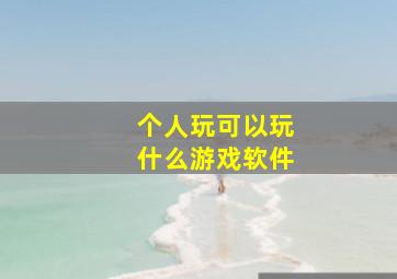 个人玩可以玩什么游戏软件