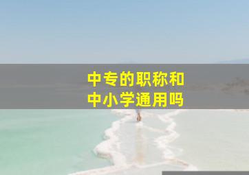 中专的职称和中小学通用吗